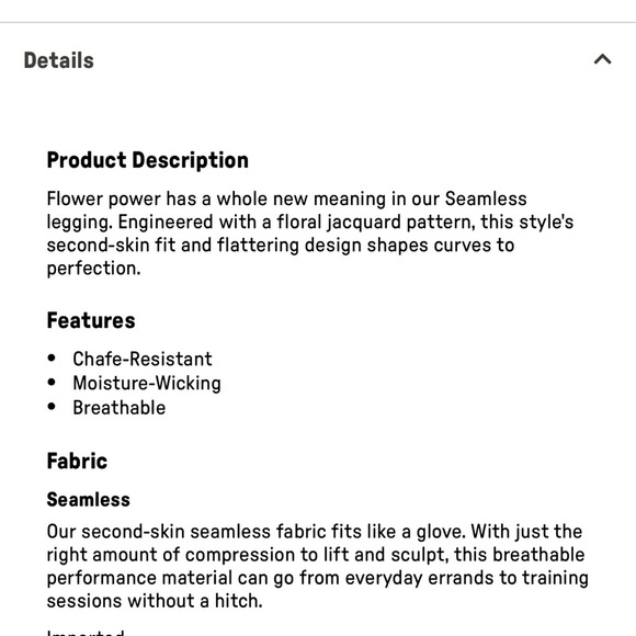 Fabletics Seamless Floral Leggings - Picture 5 of 5